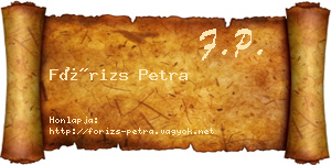 Fórizs Petra névjegykártya