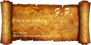 Fórizs Petra névjegykártya