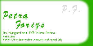 petra forizs business card